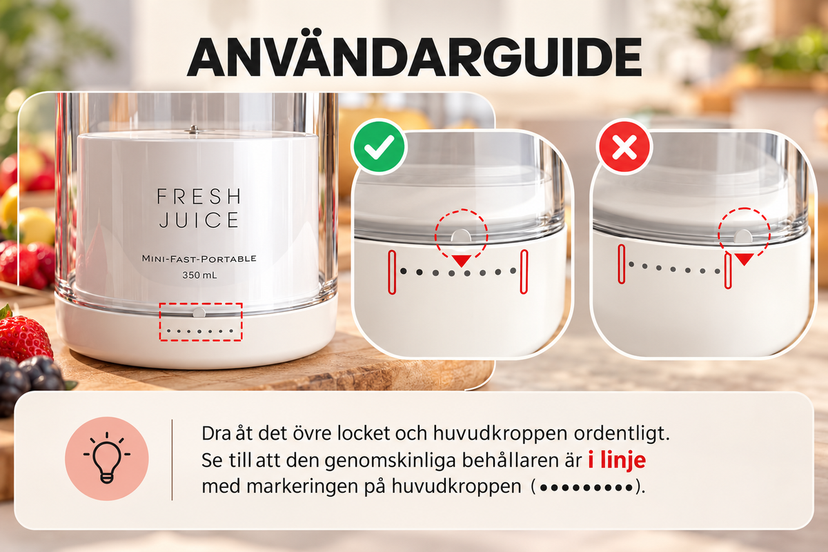 Portabel Elektrisk Mini-Juicer med USB, 350 ml