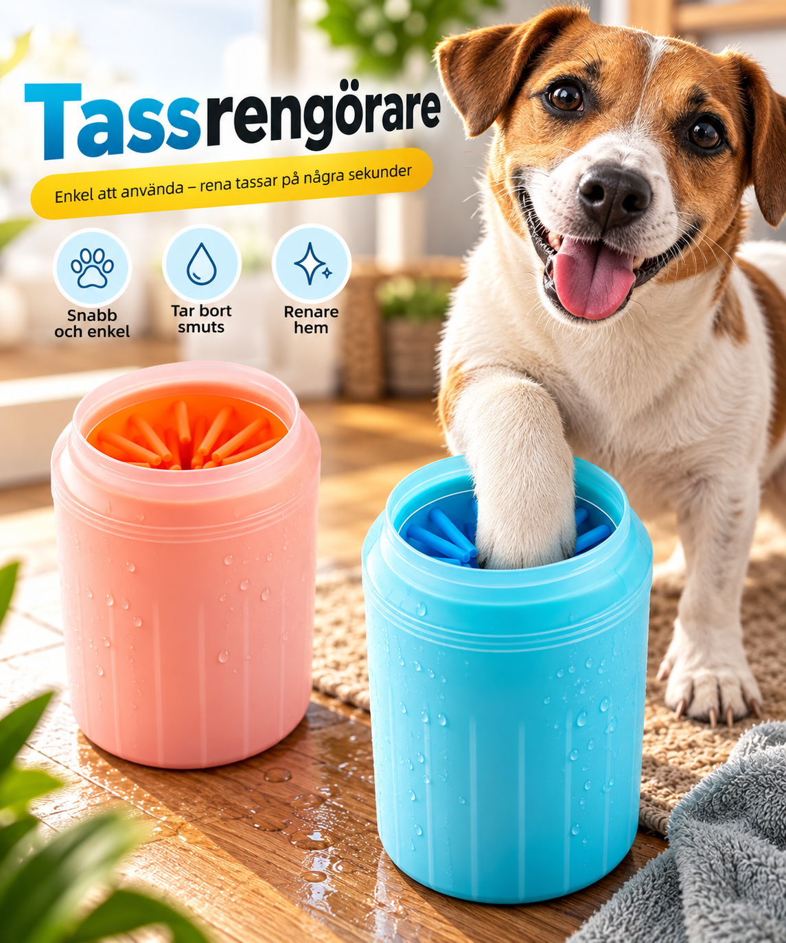 Bärbar Tassrengörare För Hund – Mjuk Silikonkopp