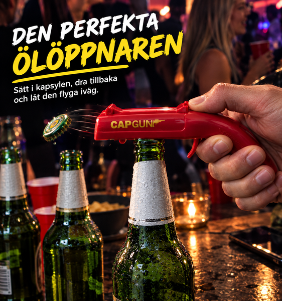 Rolig kapsylpistol flasköppnare för fest och bar