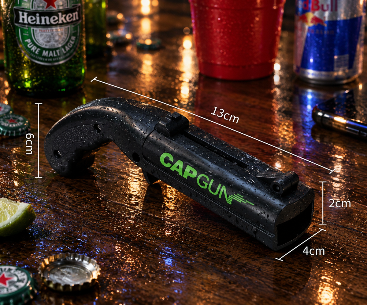 Rolig kapsylpistol flasköppnare för fest och bar