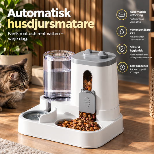 Automatisk Foder- och Vattenskål för Katter och Hundar