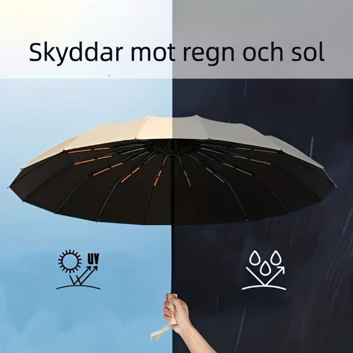 Automatiskt Vindstarkt Paraply Med UV-Skydd